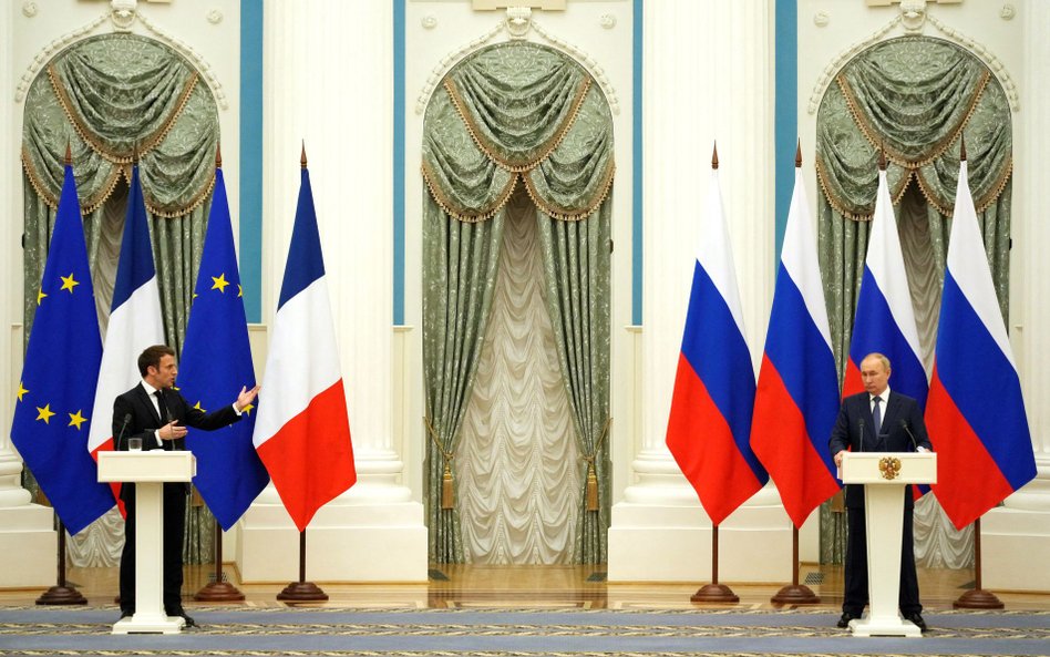 Emmanuel Macron i Władimir Putin