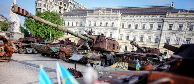 Wystawa zniszczonego przez Ukraińców rosyjskiego sprzętu w Kijowie