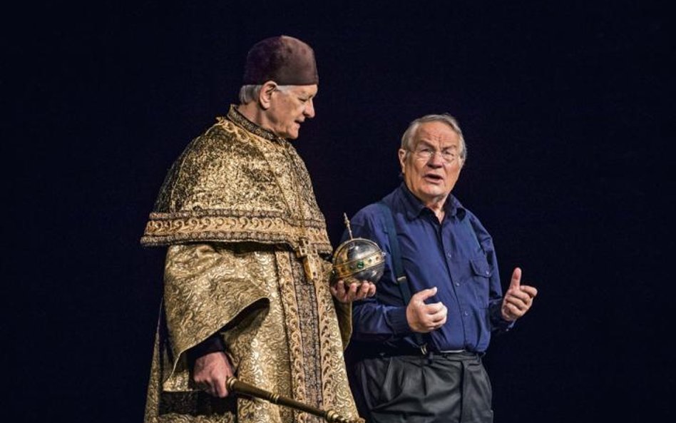 Peter Stein (z prawej) podczas próby „Borysa Godunowa” z Andrzejem Sewerynem