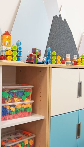 W placówce znajduje się 6 przestronnych oddziałów dla 150 dzieci