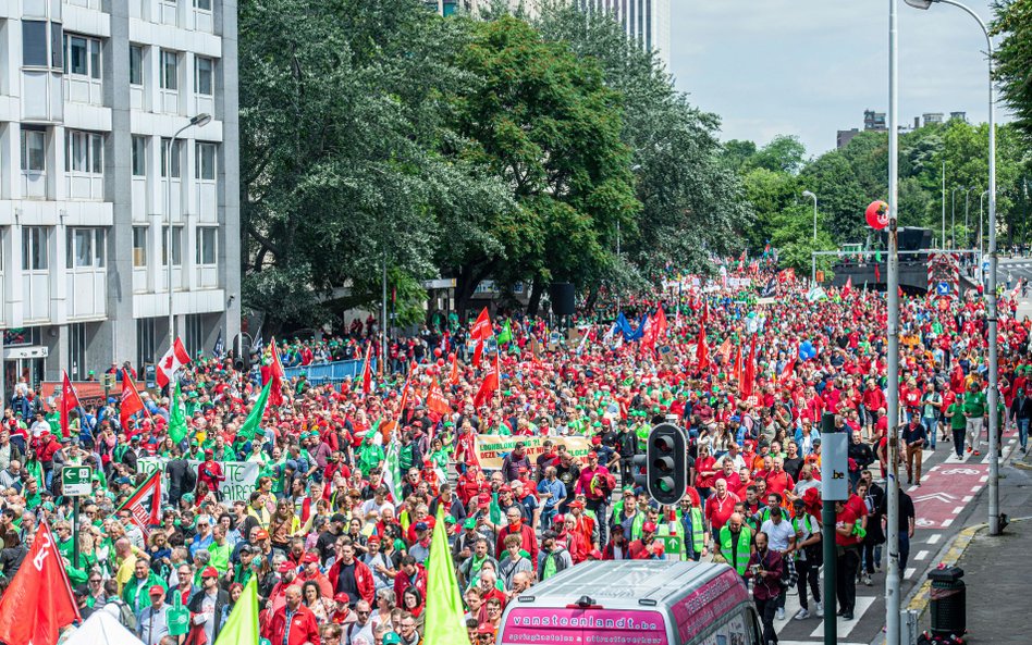 Protest w Brukseli