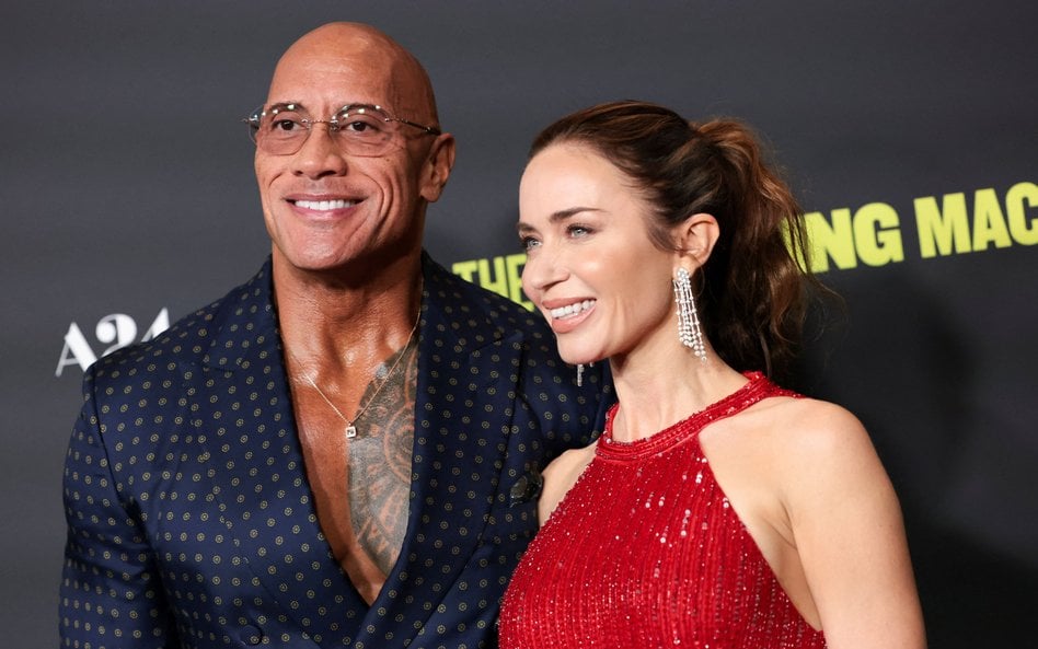 Dwayne Johnson i Emily Blunt na premierze filmu „The Smashing Machine” w Beverly Hills