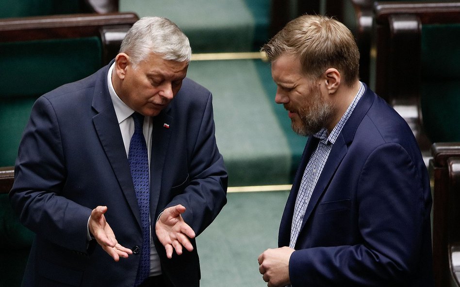 Marek Suski i Adrian Zandberg w Sejmie