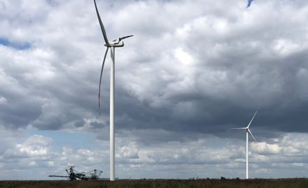 Farma wiatrowa Przykona należąca do Energi w pobliżu odkrywek ZE PAK - u