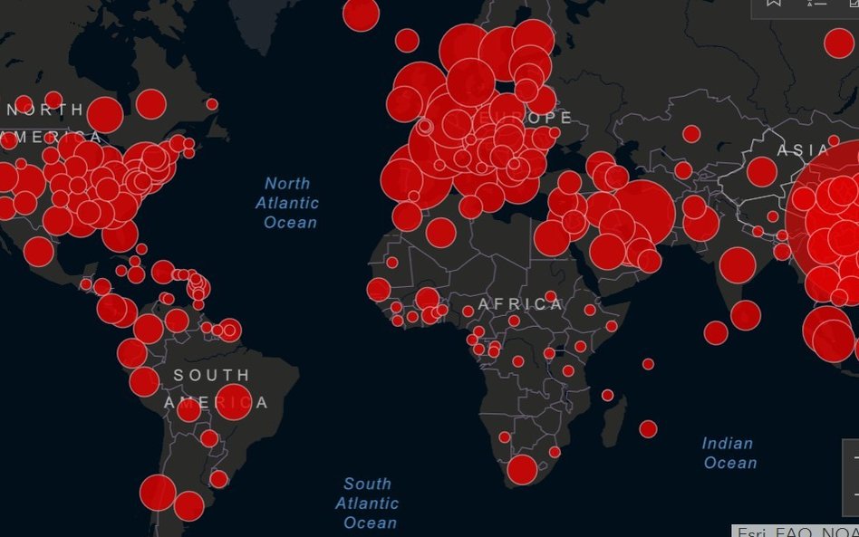 Blisko 15 tys. ofiar koronawirusa, zobacz jego postępy na mapie