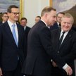 Prezydent Duda, premier Morawiecki, wicepremier Gliński i minister Buda podczas uroczystości w Belwe