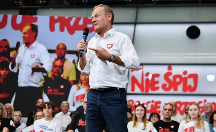 Donald Tusk podczas wiecu w Gdańsku