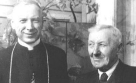 Kardynał Wyszyński z ojcem, Komańcza 1956 r.