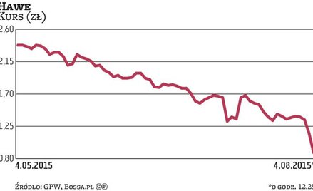 Kurs akcji Hawe spadł na wtorkowej sesji poniżej psychologicznej bariery 1 zł. Wsparcie zostało prze