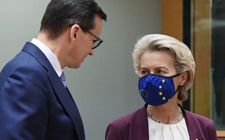 Premier Mateusz Morawiecki i szefowa Komisji Europejskiej Ursula von der Leyen