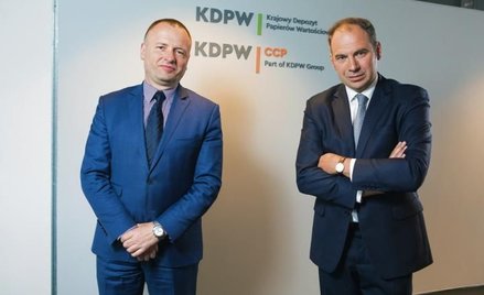 Sławomir Panasiuk oraz Michał Stępniewski, wiceprezesi Krajowego Depozytu Papierów Wartościowych.