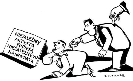 Komentarz rysunkowy. Niezależny artysta popiera niezależnego kandydata