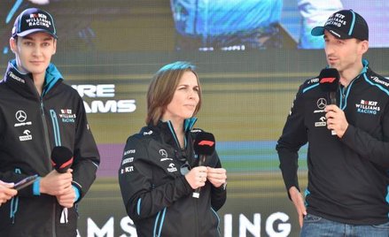 Szefowa i jej kierowcy: Claire Williams w towarzystwie George’a Russella oraz Roberta Kubicy