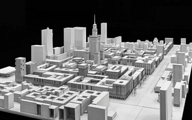 Model zabudowy Placu Defilad przygotowany przez studentów Szkoły Architektury, Dizajnu i Inżynierii 