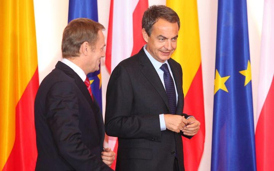 Donald Tusk i Jose Louis Rodriguez Zapatero