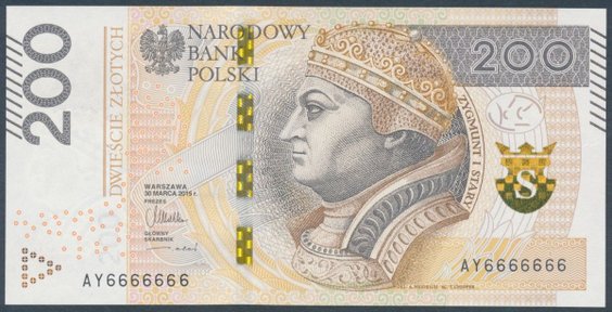 Za 3,3 tys. zł sprzedano obiegowy banknot  z wyjątkowym numerem