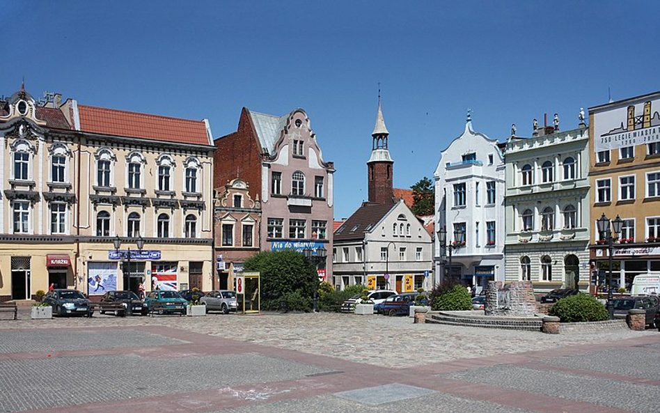W Tczewie (na zdjęciu rynek) ma swoją fabrykę Flex, który produkuje dla Ericssona sprzęt telekomunik