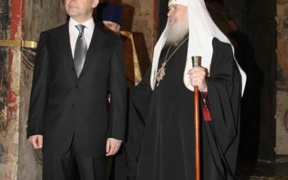 Nowy prezydent Rosji z patriarchą Aleksym II