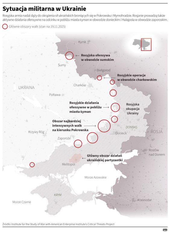 Gdzie na ukraińskim froncie toczą się obecnie najcięższe walki? (MAPA)