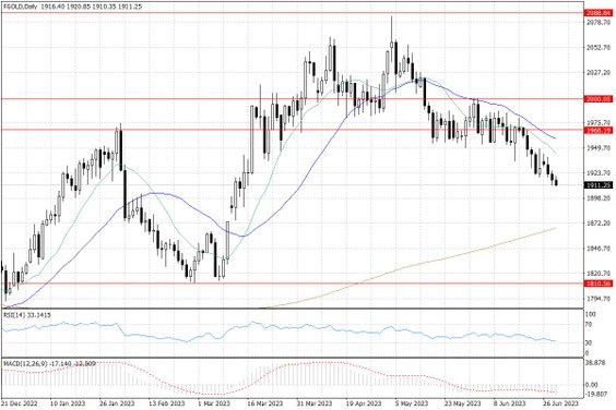 Notowania złota – dane dzienne