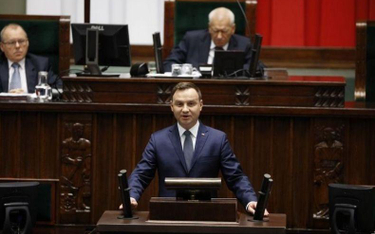 Prezydent Andrzej Duda otwiera pierwsze posiedzeniu Sejmu