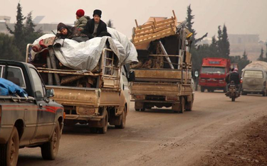 Liczba uchodźców z syryjskiej prowincji Idlib przekroczyła już pół miliona. Zdjęcie wykonane 5  lute