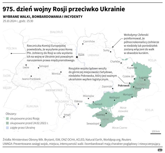 Tak wyglądała sytuacja na froncie w 975 dniu wojny
