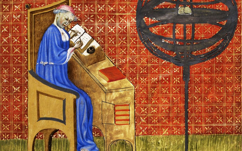 Po lewej: miniatura na pierwszej stronie „Traktatu o nadziei” (fr. „Traité de l'espère”) przedstawia