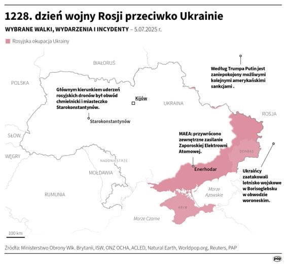 Так выглядела ситуация на фронте на 1228-й день войны.