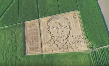 Włoch zamienił pole w portret Władimira Putina
