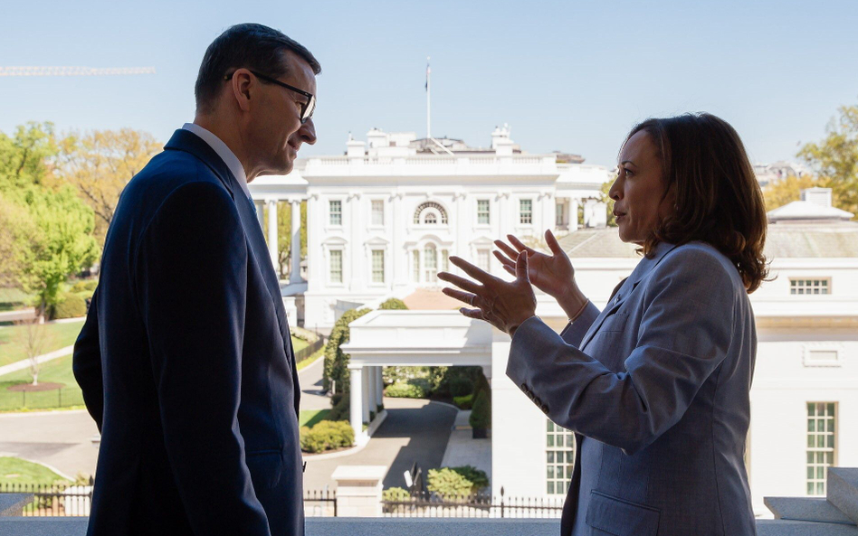 Mateusz Morawiecki i Kamala Harris