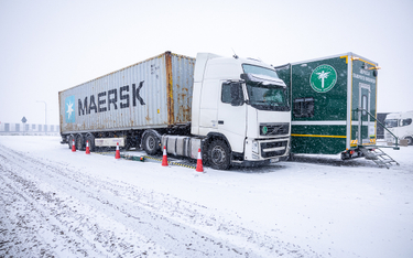 Kontrola ukraińskiej ciężarówki prowadzona w woj. lubelskim 2 grudnia 2023 roku.