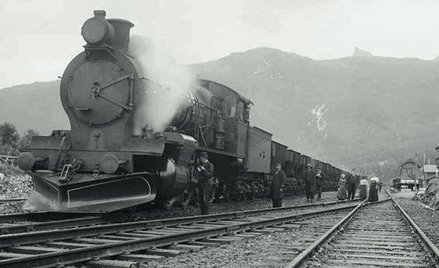 Pociąg z rudą żelaza na linii Kiruna – Narwik, 1906 r.