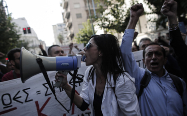 Protest pracowników ochrony zdrowia w Grecji