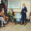 Posiedzenie gabinetu prezydenta Jamesa Monroego (pierwszy z lewej) z udziałem sekretarza stanu Johna