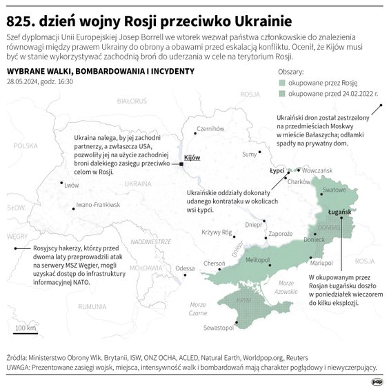 Tak wyglądała sytuacja na froncie w 825 dniu wojny