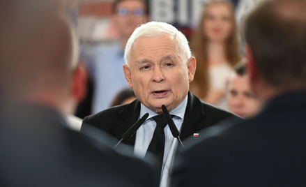 Kampania wyborcza do Parlamentu Europejskiego 2024. Prezes PiS Jarosław Kaczyński podczas spotkania 
