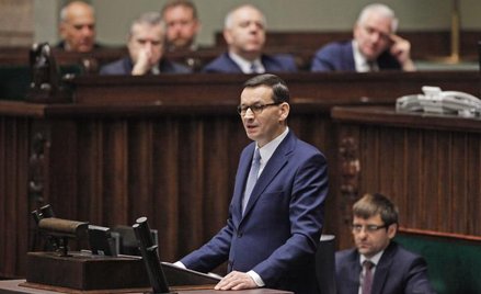 Premier Mateusz Morawiecki podczas exposé.