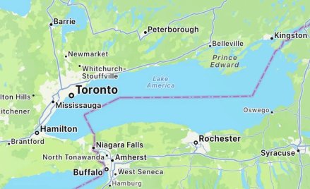 Naciski Trumpa przyniosły efekt. Jezioro Ontario znika z Map Apple