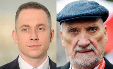 Wiceminister obrony narodowej Cezary Tomczyk (PO) i były szef MON Antoni Macierewicz (PiS)