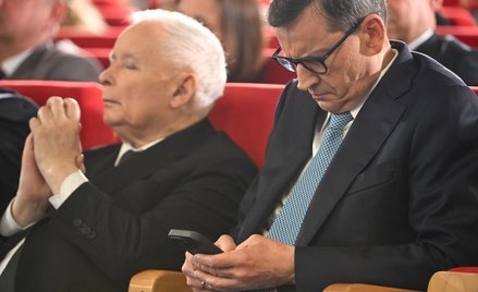 Prezes PiS Jarosław Kaczyński oraz wiceprezes PiS Mateusz Morawiecki