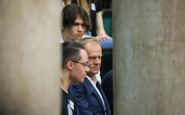 Przewodniczący Platformy Obywatelskiej Donald Tusk na sali obrad Sejmu w Warszawie