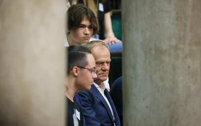 Przewodniczący Platformy Obywatelskiej Donald Tusk na sali obrad Sejmu w Warszawie