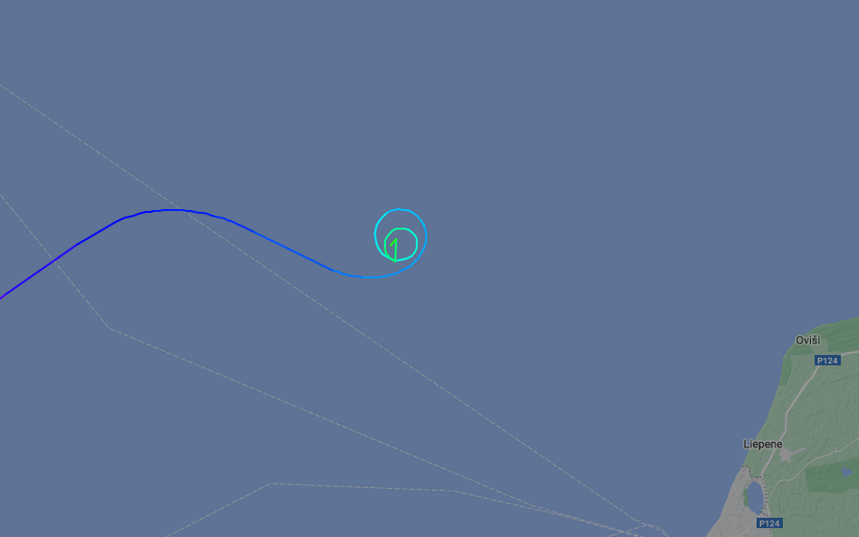 Ostatni fragment trasy samolotu zarejestrowany przez serwis Flightradar24