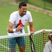 Novak Djoković podczas treningu ze swoją córeczką