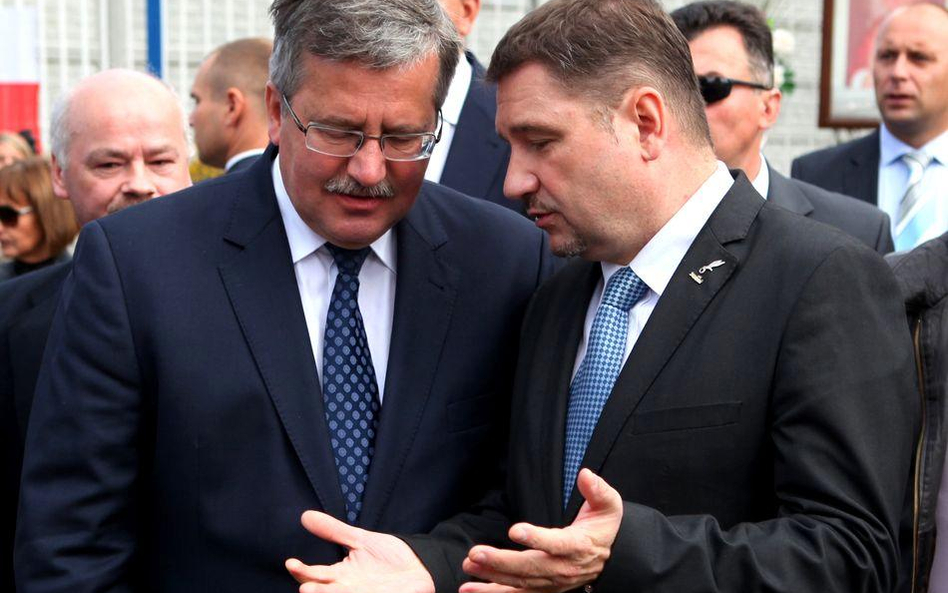 Prezydent Bronisław Komorowski i szef "S" Piotr Duda