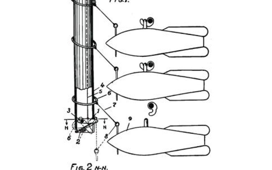 Wyrzutnik bomb Władysława Świąteckiego, rysunek z dokumentu patentowego