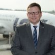 Prezes Polskich Linii Lotniczych LOT Rafał Milczarski, podczas inauguracji rejsowego połączenia PLL 