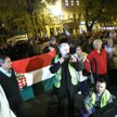 demonstranci w centrum Budapesztu