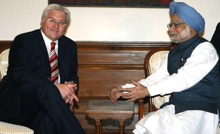 Steinmeier w czasie spotkania z indyjskim premierem Singhiem.